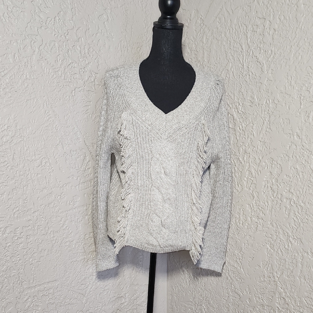 ABOUND Women's cable knit fringe pullover sweater